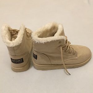 Cream color Sport Fashion Boots